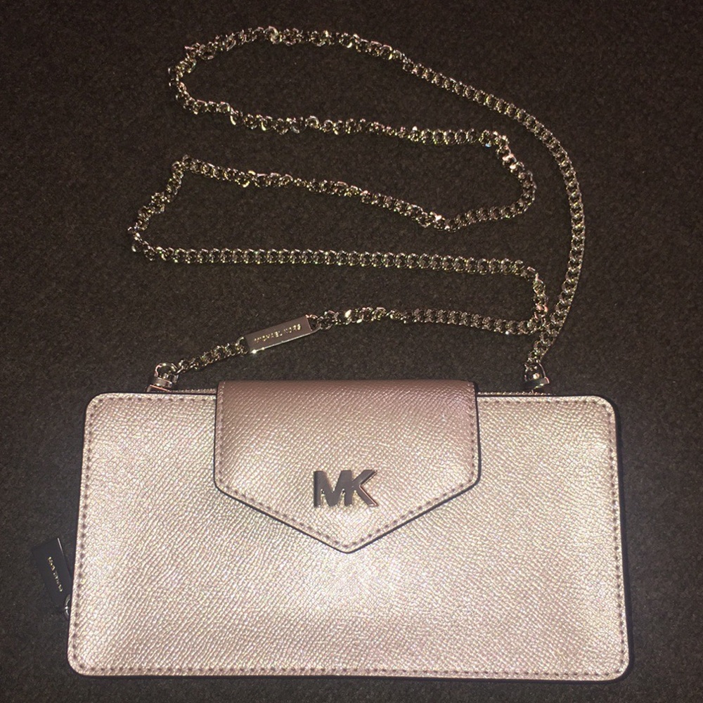 Michael Kors Gold Metallic Leather Crossbody